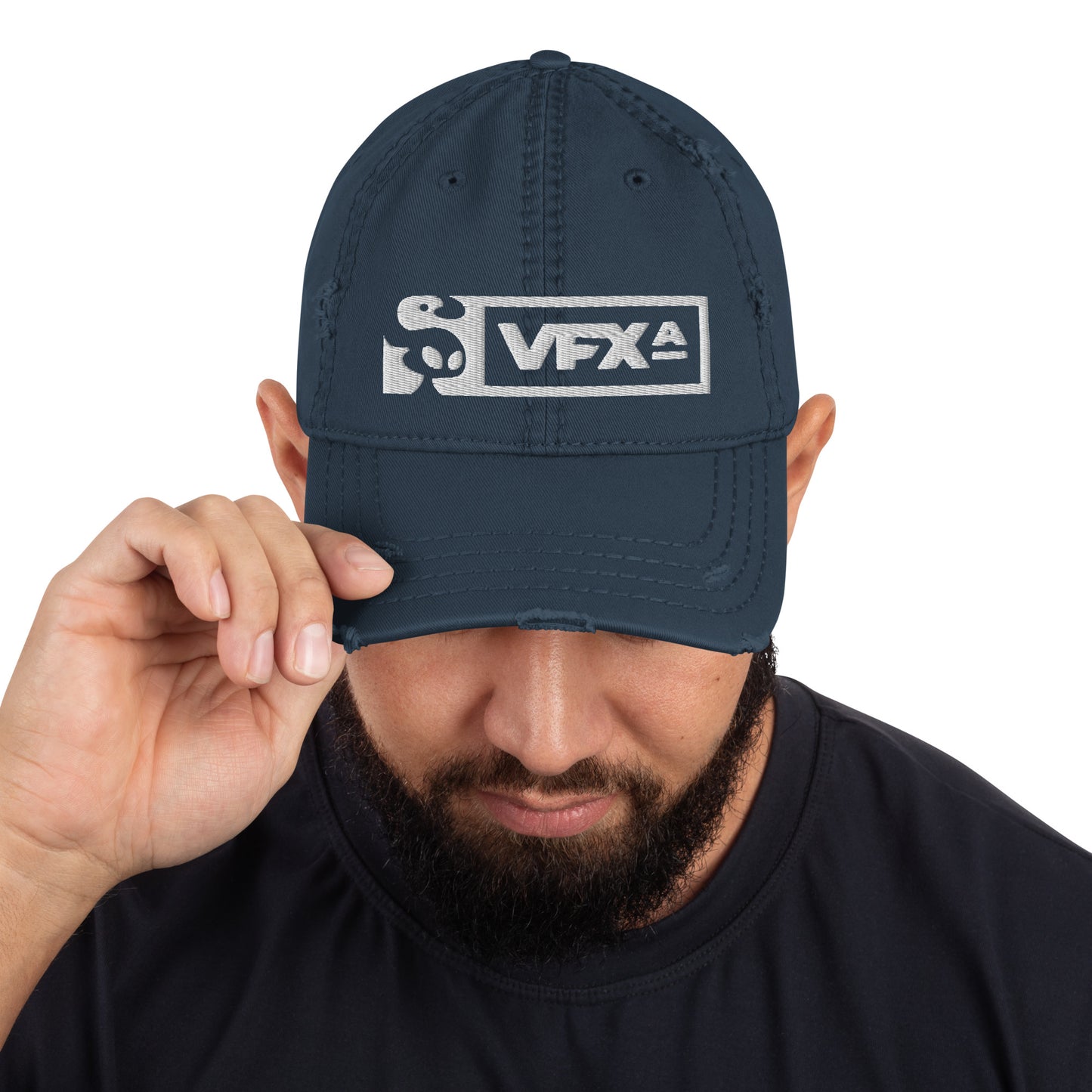Distressed Dad Hat: VFX-A Logo
