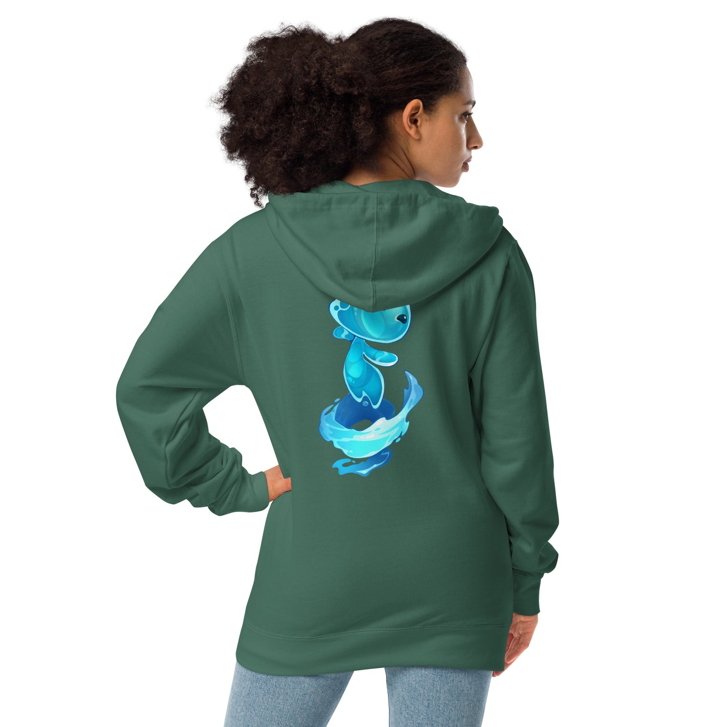 Unisex fleece zip up hoodie: Aquanna