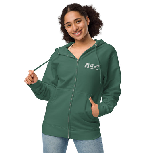 Unisex fleece zip up hoodie: Terry