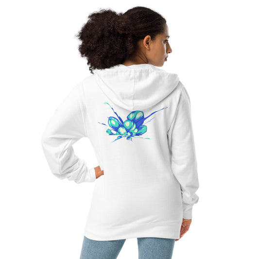 Unisex fleece zip up hoodie: Blue Blast
