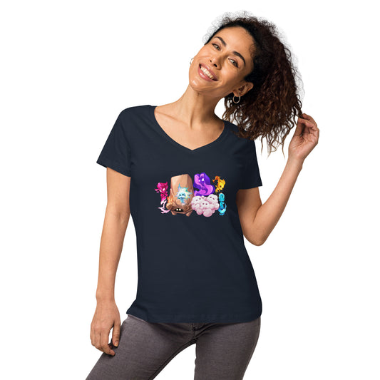 Women’s fitted v-neck t-shirt: The VFX-A Team
